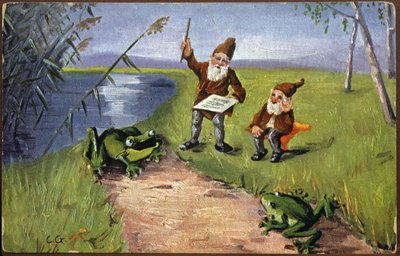 Dwarves and Frogs by Unbekannter Künstler