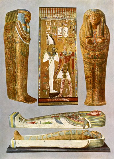 Egyptian fresco and sarcophaguses by Unbekannter Künstler