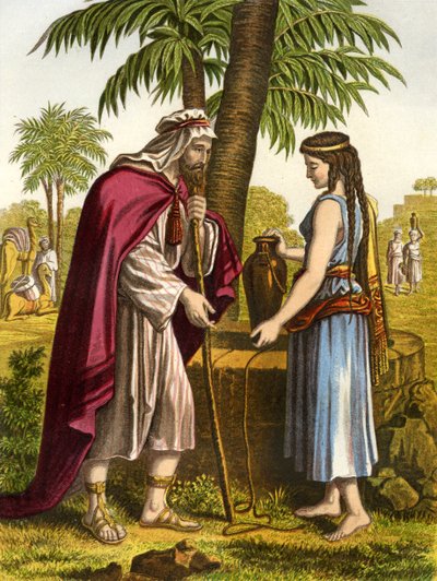 Eliezer and Rebekah/Rebecca - Bible by Unbekannter Künstler
