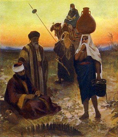 Evening at the Well by Unbekannter Künstler