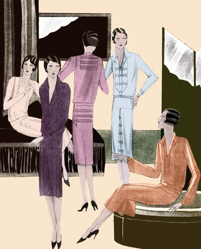 Fashion Dresses in Spring 1928 by Unbekannter Künstler