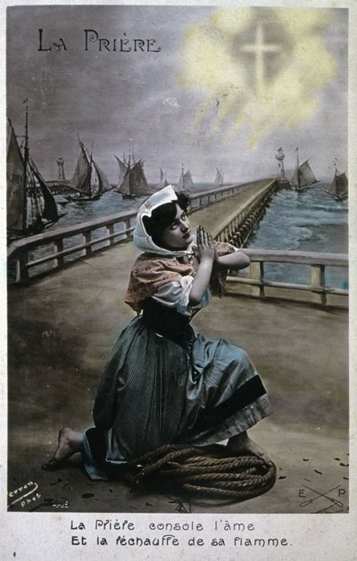 Fisherwoman Praying by Unbekannter Künstler