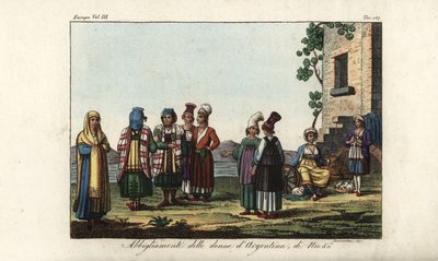 Greek and Italian female costume by Unbekannt