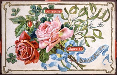 Happy Year Flowers, Early 20th Century (postcard) by Unbekannter Künstler