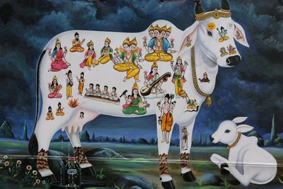 Sacred Cow and Calf by Unbekannt
