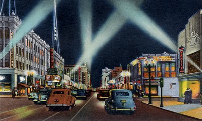 Hollywood Boulevard at Night, California by Unbekannter Künstler