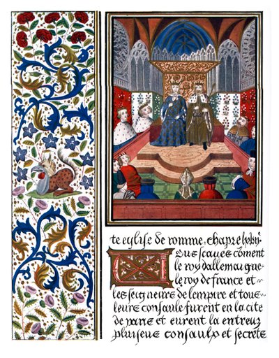 Illuminated Page of Wenceslaus and Charles VI by Unbekannter Künstler