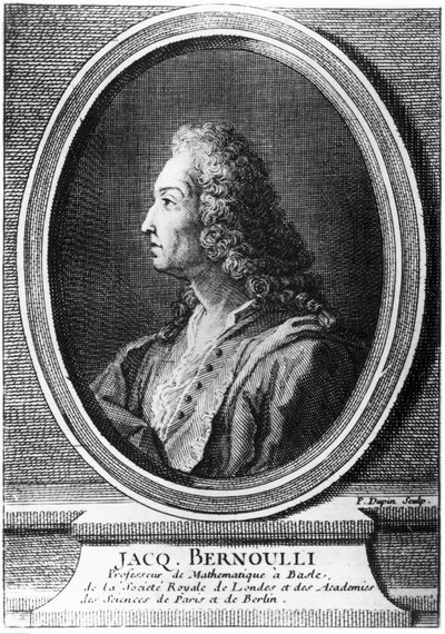 Jacques Bernoulli, Swiss mathematician, c 1700 by Unbekannt