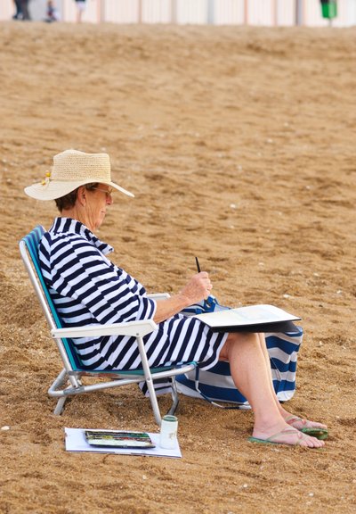 Lady watercolour painter by Unbekannt