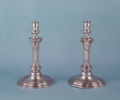 Louis XV silver candlesticks by Unbekannt
