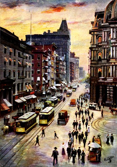 Lower Broadway, Manhattan by Unbekannter Künstler