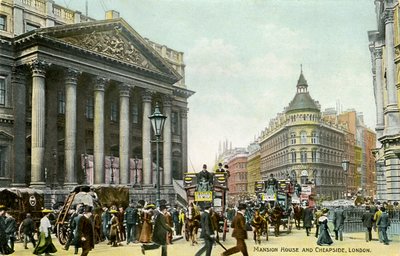 Mansion House and Cheapside, London by Unbekannter Künstler