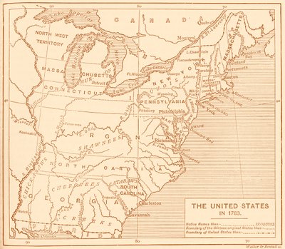 Map of Post-Independence United States by Unbekannter Künstler