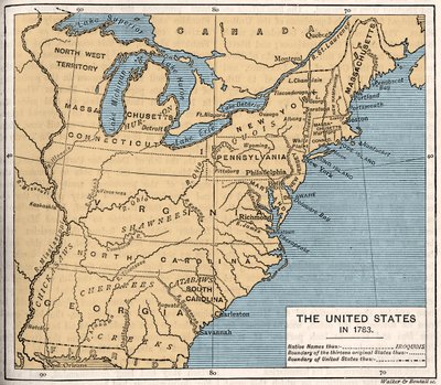 Map of Post-Independence United States by Unbekannter Künstler