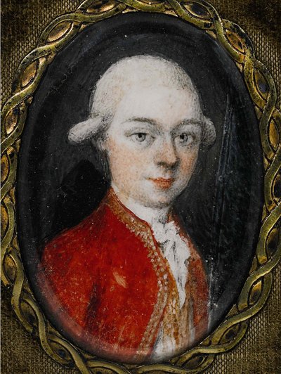 Miniature Portrait of Wolfgang Amadeus Mozart by Unbekannt