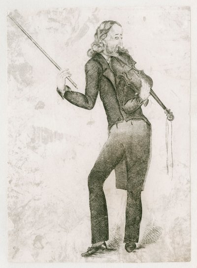 Niccolo Paganini - caricature by Unbekannt