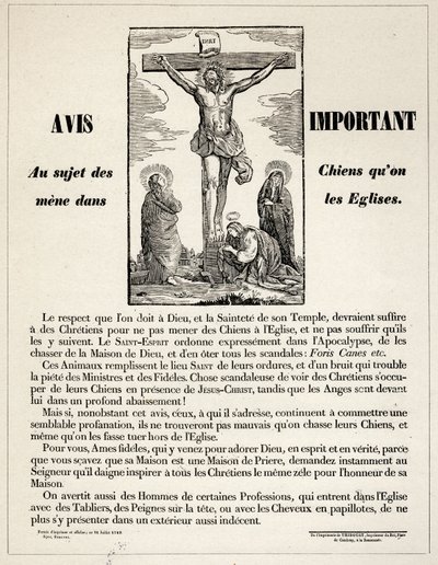 Notice About Being Led into Churches by Unbekannter Künstler
