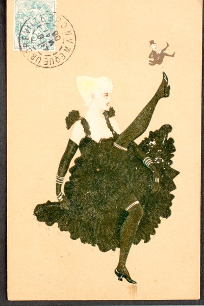 Old postcard/French Cancan/Woman of the Belle Epoque by William M. Timlin