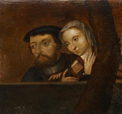 Couple at Balustrade by Unbekannter Künstler