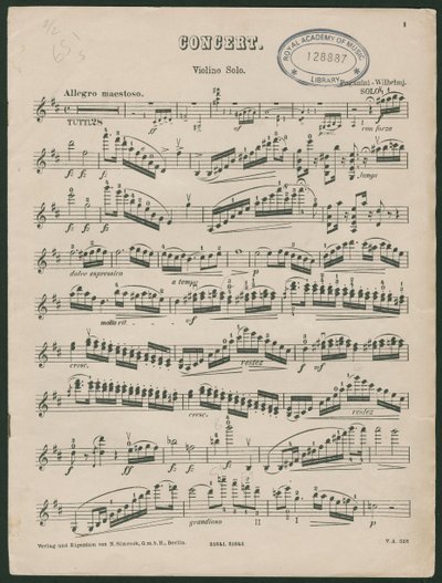 Paganini Violin Concerto No 1, op 6 by Unbekannter Künstler