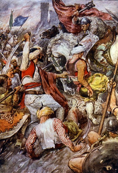 Battle of Poitiers in 732 by Unbekannter Künstler