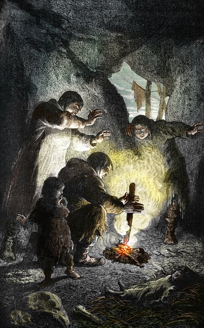 Prehistory: The Discovery of Fire by Unbekannter Künstler