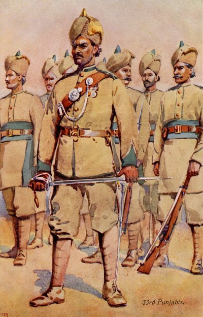 Regiment of the 33rd Punjabis by Unbekannter Künstler