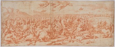 Cavalry Battle by the River by Unbekannter Künstler