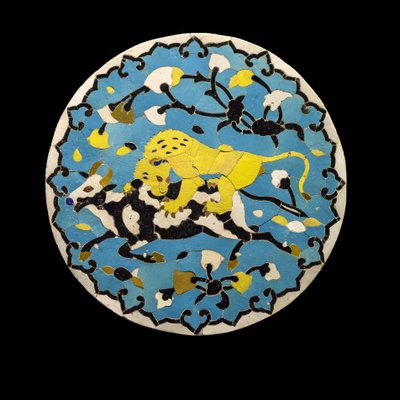 Rondeau fighting animals. Iran, Kerman (?) by William M. Timlin