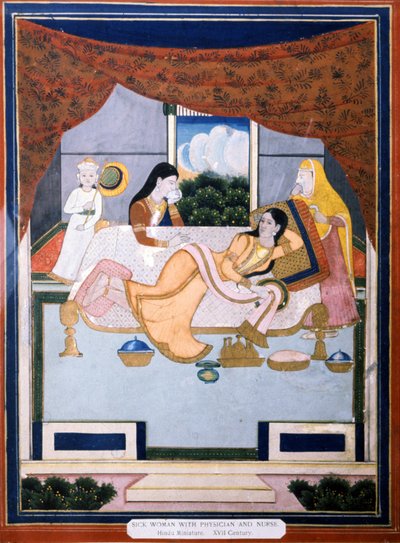 Sick Woman with Doctor and Nurse by Unbekannter Künstler