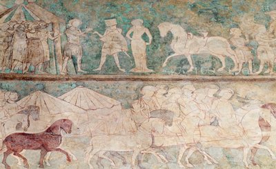 Aragon, Saragossa, Aljaferia Palace, Fresco (detail) by Benjamin Baud