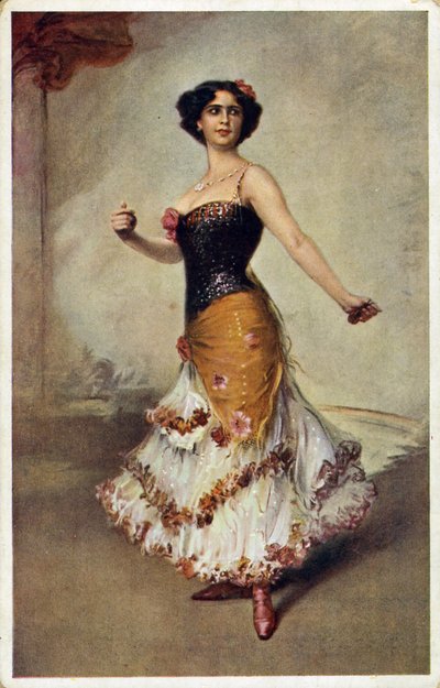 Spanish Dancer with Castanets by Unbekannt