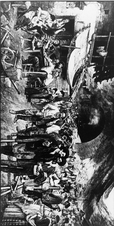 Switzerland Gotthard Railway Construction by Unbekannt