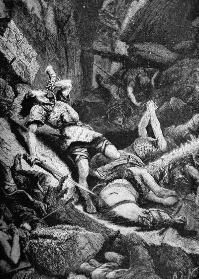 The Great Battle of Roncevalles by Unbekannter Künstler