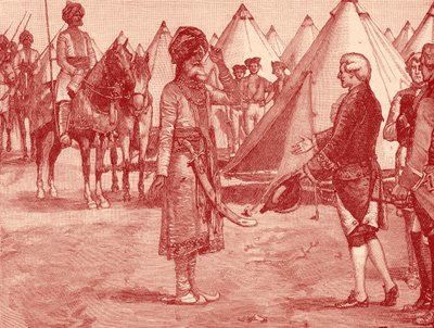 The Great Mughal, Entering the English Camp by Unbekannter Künstler