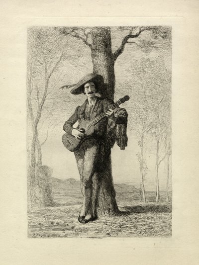 The Guitarist, France, c.1870 by Unbekannter Künstler