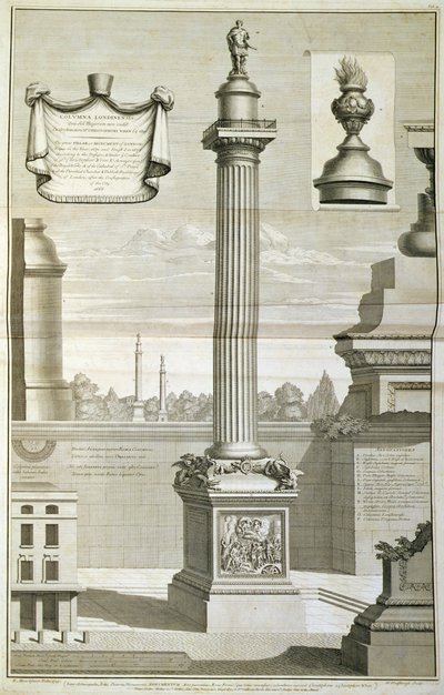 The Monument Designed by Christopher Wren by Unbekannt