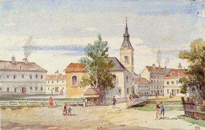 Thury Chapel and Thury Bridge at Alsbach in Vienna by Unbekannter Künstler