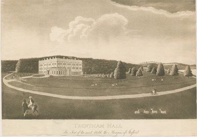 Trentham Hall: aquatint engraving by Unbekannt