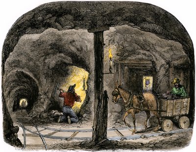 Tunnel in a California Mine by Unbekannter Künstler