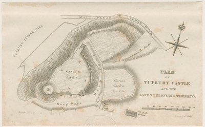 Tutbury Castle: Plan: Engraving (c.1832) by Unbekannt