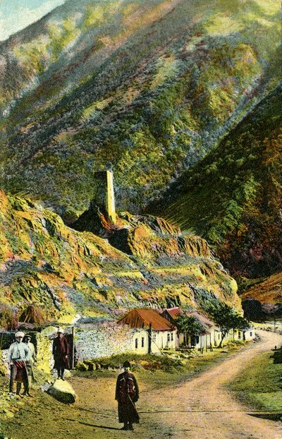 Village in the Caucasus, Russia by Unbekannter Künstler
