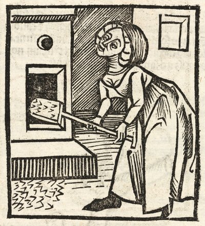 Woman with a shovel by Unbekannt