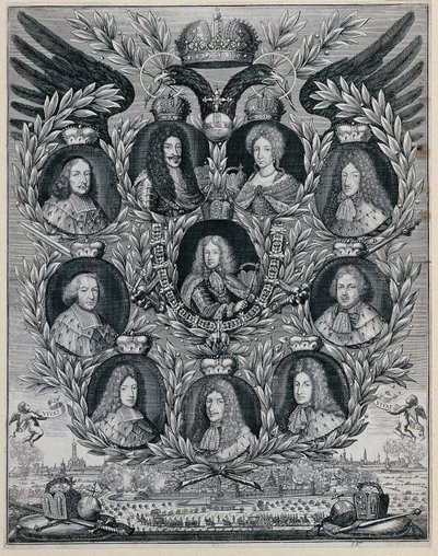 Joseph I with Parents and Electors by Unbekannter Stecher