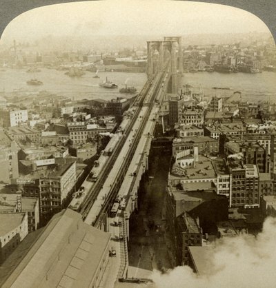 Brooklyn Bridge, New York, USA by Underwood and Underwood