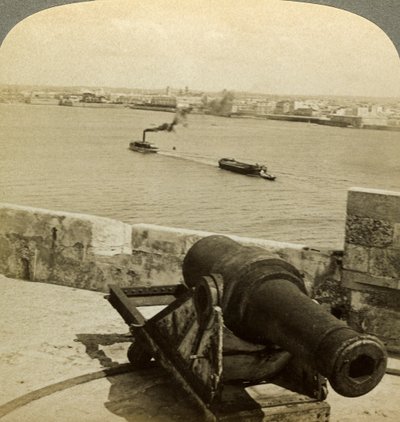 Cannon, Morro Castle, Havana, Cuba by Underwood and Underwood