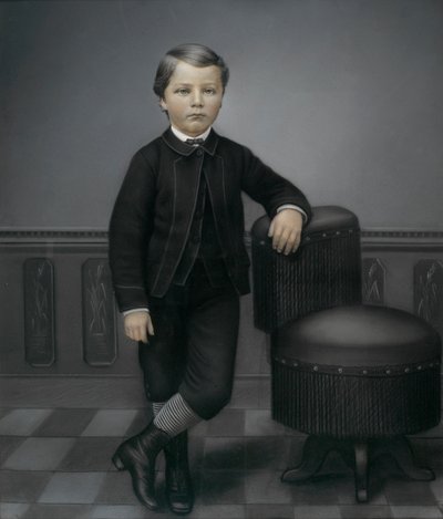 Young Boy in Black Suit by Unidentified