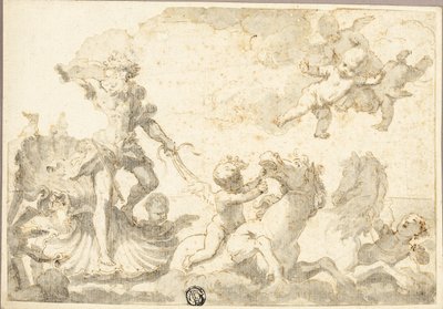 Neptune Riding His Chariot in the Sea by Unknown