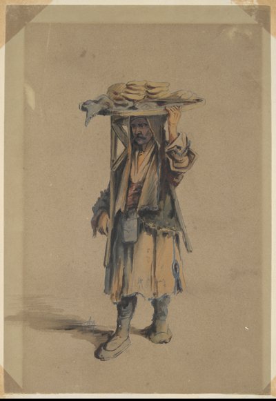Peasant Balancing a Bread Tray on his Head by Unknown