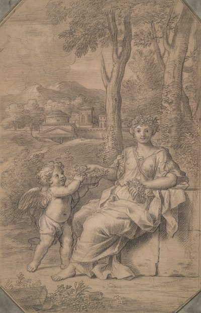 Portrait of a Woman as Flora by Unknown